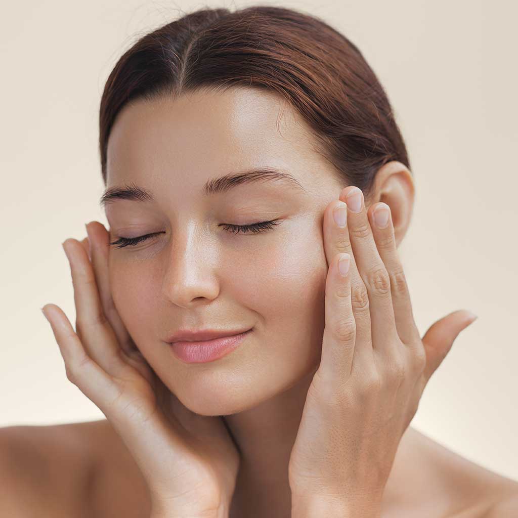 Cosmetics,Skincare,Concept,Photo.,Woman,With,Beautiful,Face,Touching,Healthy